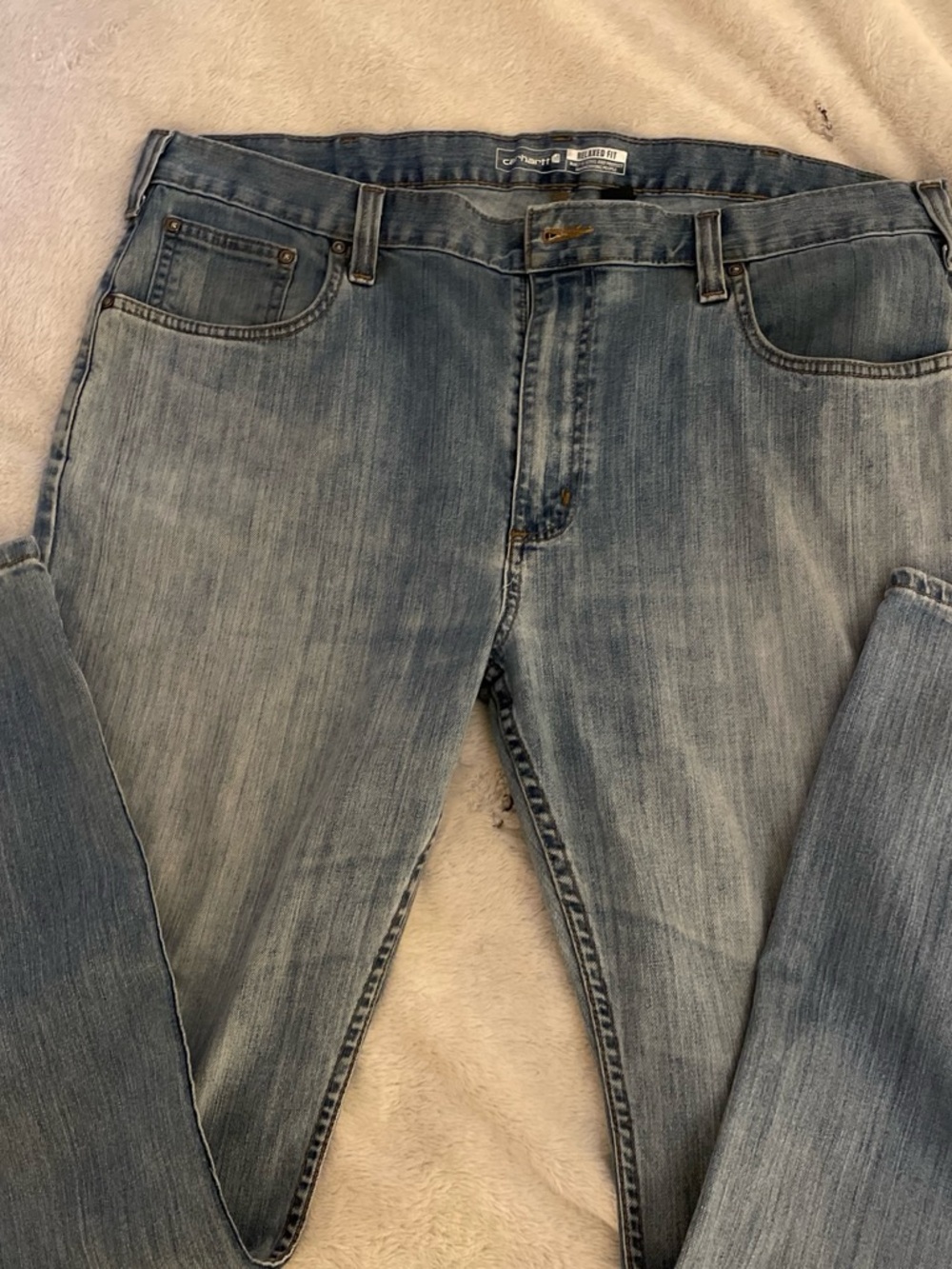 Carhartt Men's Light Blue Slim Straight Jeans